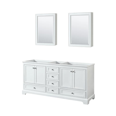 Deborah 71" Free Standing Double Wood Vanity Cabinet Only with Mirror - Less Vanity Top - image 1