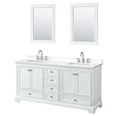 Deborah 72" Free Standing Double Basin Vanity Set with Cabinet, Quartz Vanity Top, and Framed Mirror - image 1