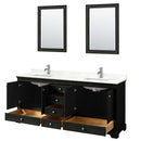 Deborah 80" Free Standing Double Basin Vanity Set with Cabinet, Quartz Vanity Top, and Framed Mirror - image 3