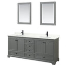 Deborah 80" Free Standing Double Basin Vanity Set with Cabinet, Quartz Vanity Top, and Framed Mirror - image 9