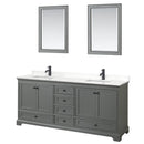 Deborah 80" Free Standing Double Basin Vanity Set with Cabinet, Quartz Vanity Top, and Framed Mirror - image 11