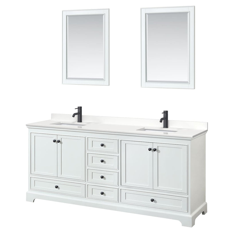 Deborah 80" Free Standing Double Basin Vanity Set with Cabinet, Quartz Vanity Top, and Framed Mirror - image 16