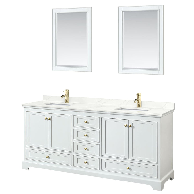 Deborah 80" Free Standing Double Basin Vanity Set with Cabinet, Quartz Vanity Top, and Framed Mirror - image 17