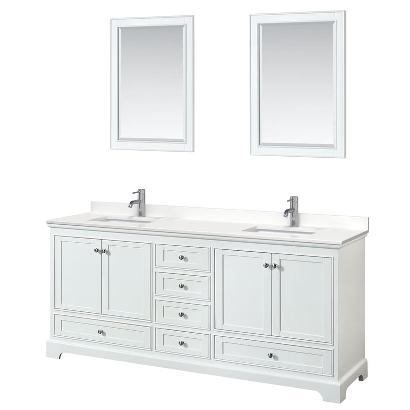 Deborah 80" Free Standing Double Basin Vanity Set with Cabinet, Quartz Vanity Top, and Framed Mirror - image 20
