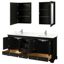 Deborah 80" Free Standing Double Basin Vanity Set with Cabinet, Quartz Vanity Top, and Medicine Cabinet - image 3
