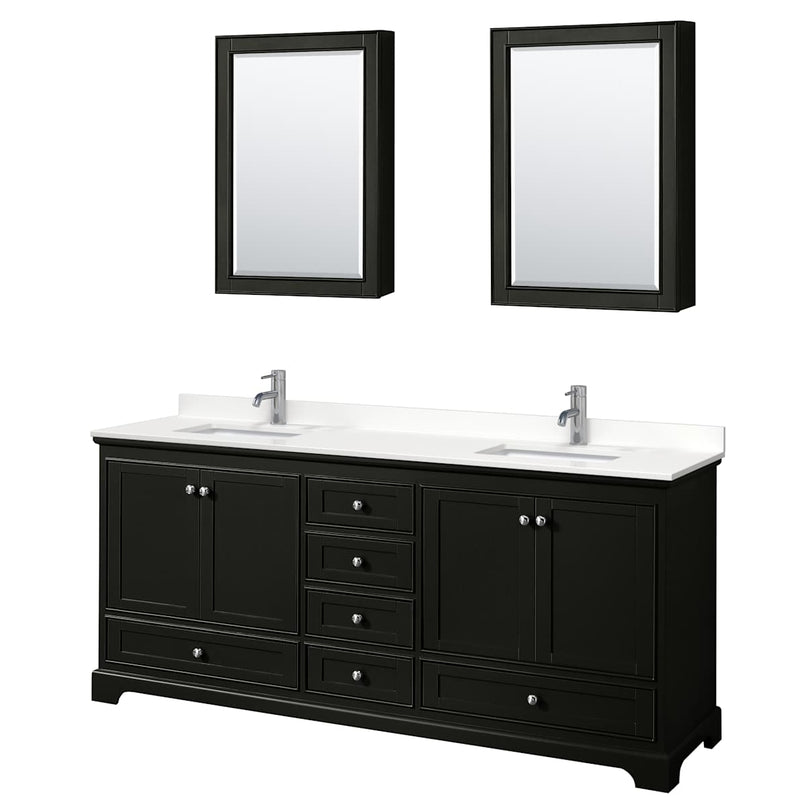Deborah 80" Free Standing Double Basin Vanity Set with Cabinet, Quartz Vanity Top, and Medicine Cabinet - image 8