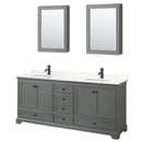 Deborah 80" Free Standing Double Basin Vanity Set with Cabinet, Quartz Vanity Top, and Medicine Cabinet - image 10