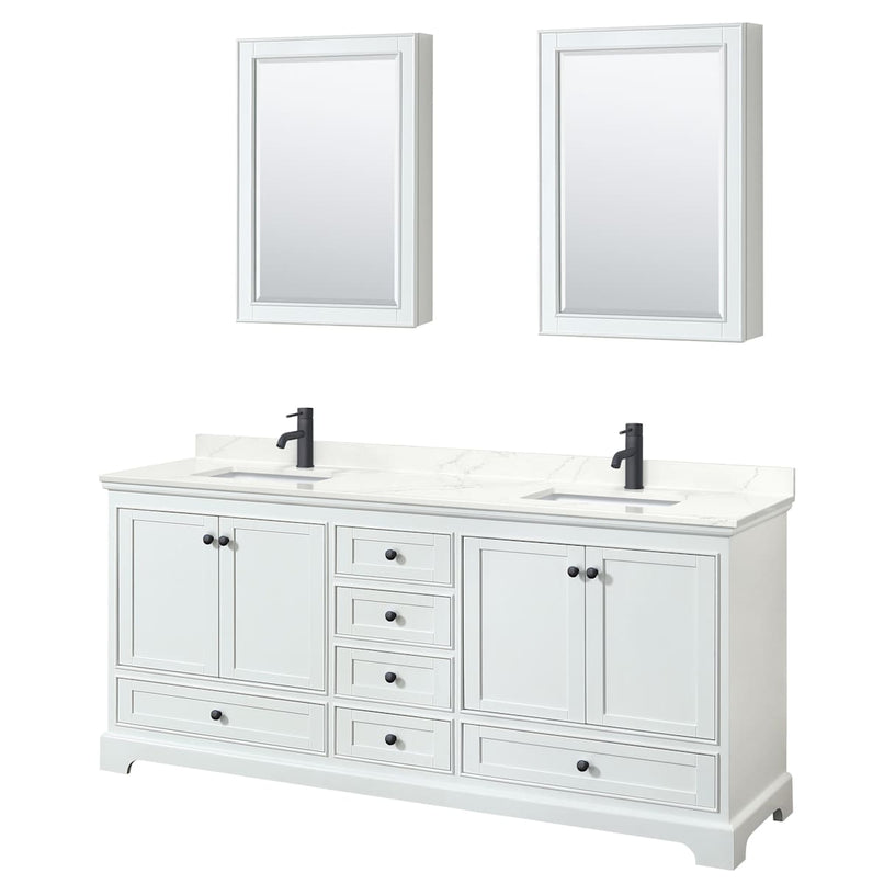 Deborah 80" Free Standing Double Basin Vanity Set with Cabinet, Quartz Vanity Top, and Medicine Cabinet - image 15