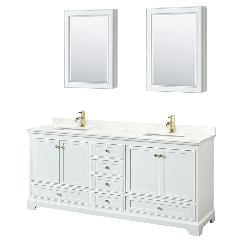 Deborah 80" Free Standing Double Basin Vanity Set with Cabinet, Quartz Vanity Top, and Medicine Cabinet - image 18