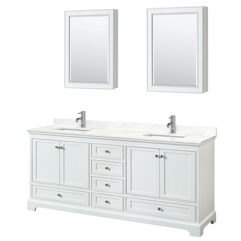 Deborah 80" Free Standing Double Basin Vanity Set with Cabinet, Quartz Vanity Top, and Medicine Cabinet - image 20