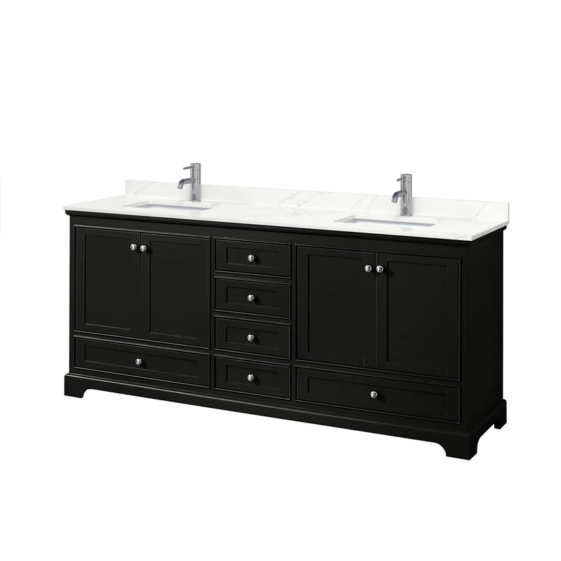 Deborah 80" Free Standing Double Basin Vanity Set with Cabinet and Quartz Vanity Top - image 2