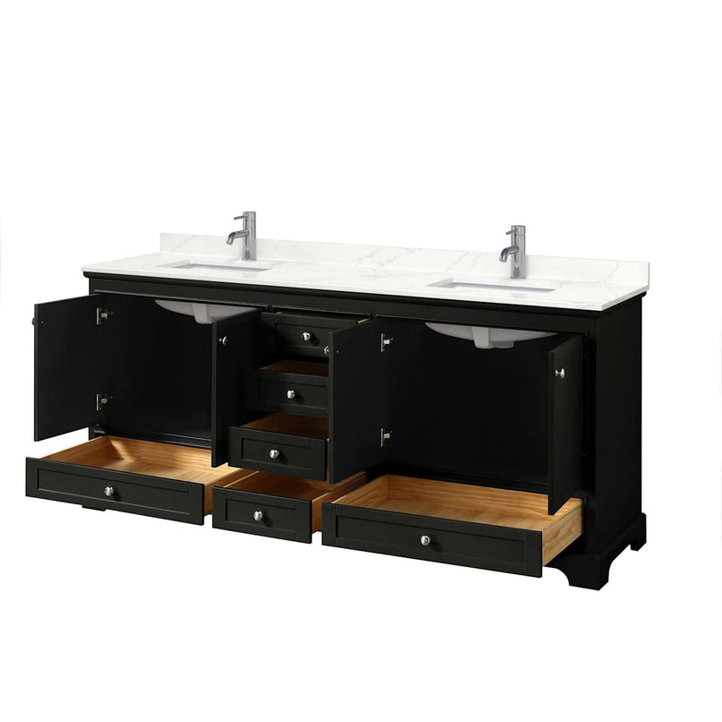 Deborah 80" Free Standing Double Basin Vanity Set with Cabinet and Quartz Vanity Top - image 3
