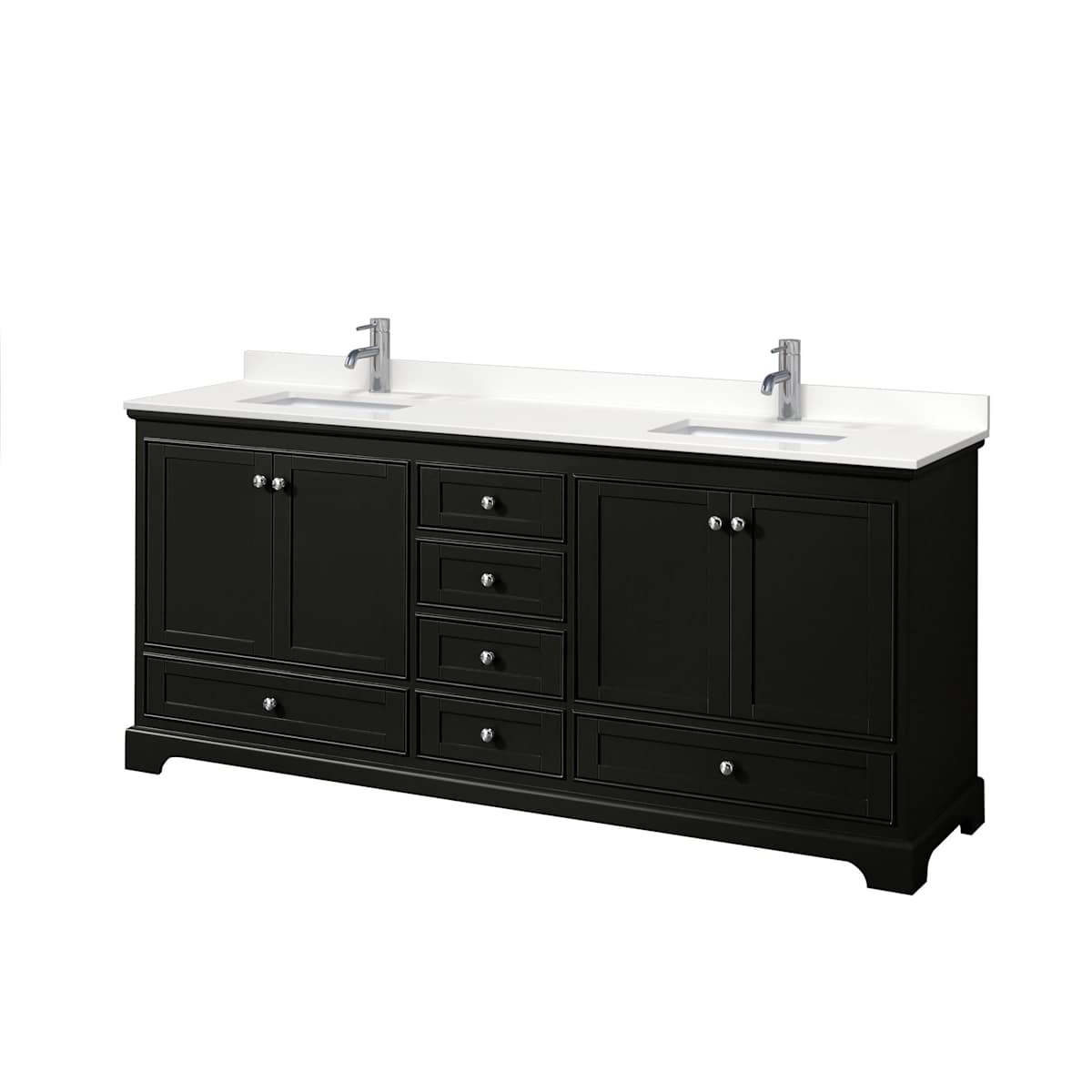 Deborah 80" Free Standing Double Basin Vanity Set with Cabinet and Quartz Vanity Top