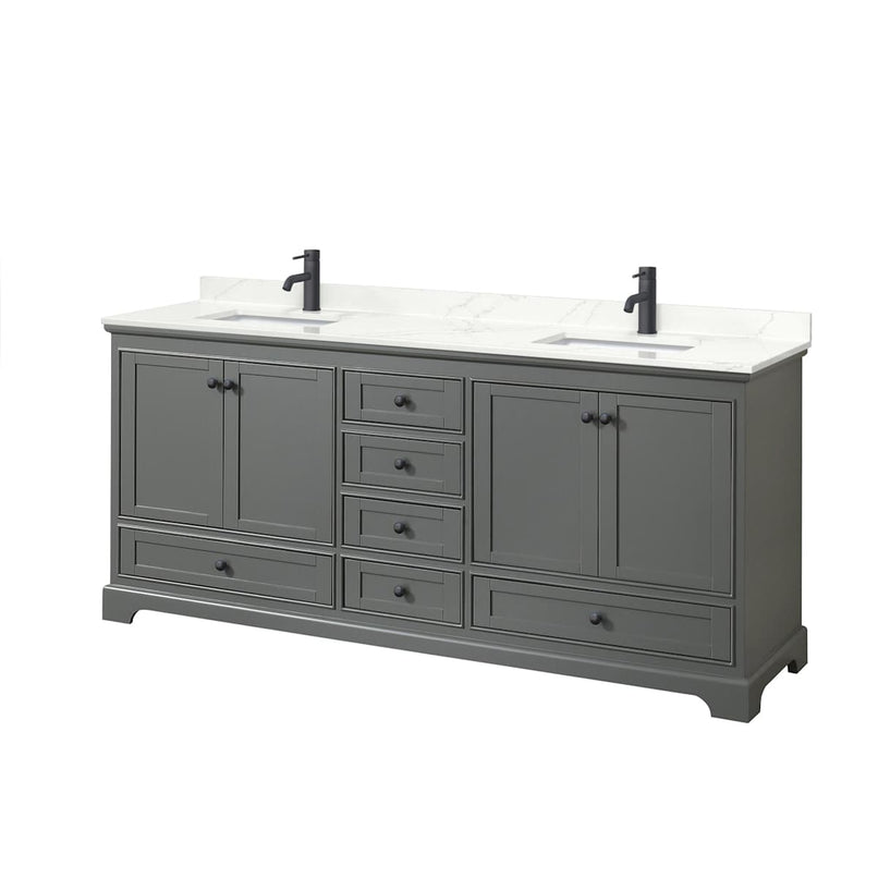 Deborah 80" Free Standing Double Basin Vanity Set with Cabinet and Quartz Vanity Top - image 9