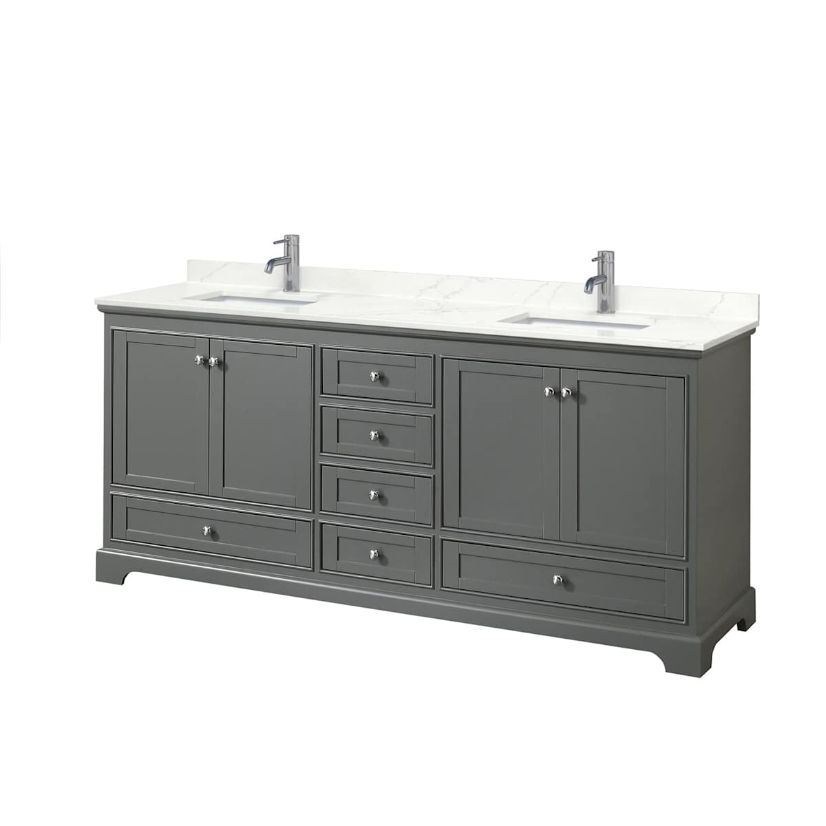 Deborah 80" Free Standing Double Basin Vanity Set with Cabinet and Quartz Vanity Top - image 11
