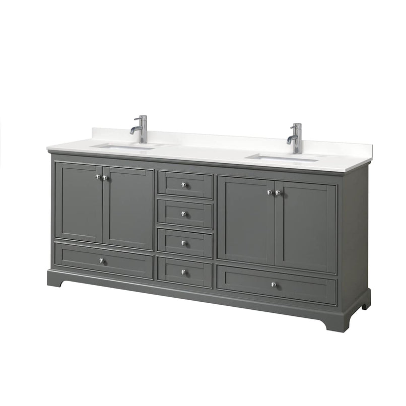 Deborah 80" Free Standing Double Basin Vanity Set with Cabinet and Quartz Vanity Top - image 12