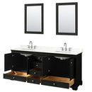 Deborah 80" Free Standing Double Basin Vanity Set with Cabinet, Quartz Vanity Top, and Framed Mirror - image 3