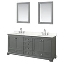 Deborah 80" Free Standing Double Basin Vanity Set with Cabinet, Quartz Vanity Top, and Framed Mirror - image 13