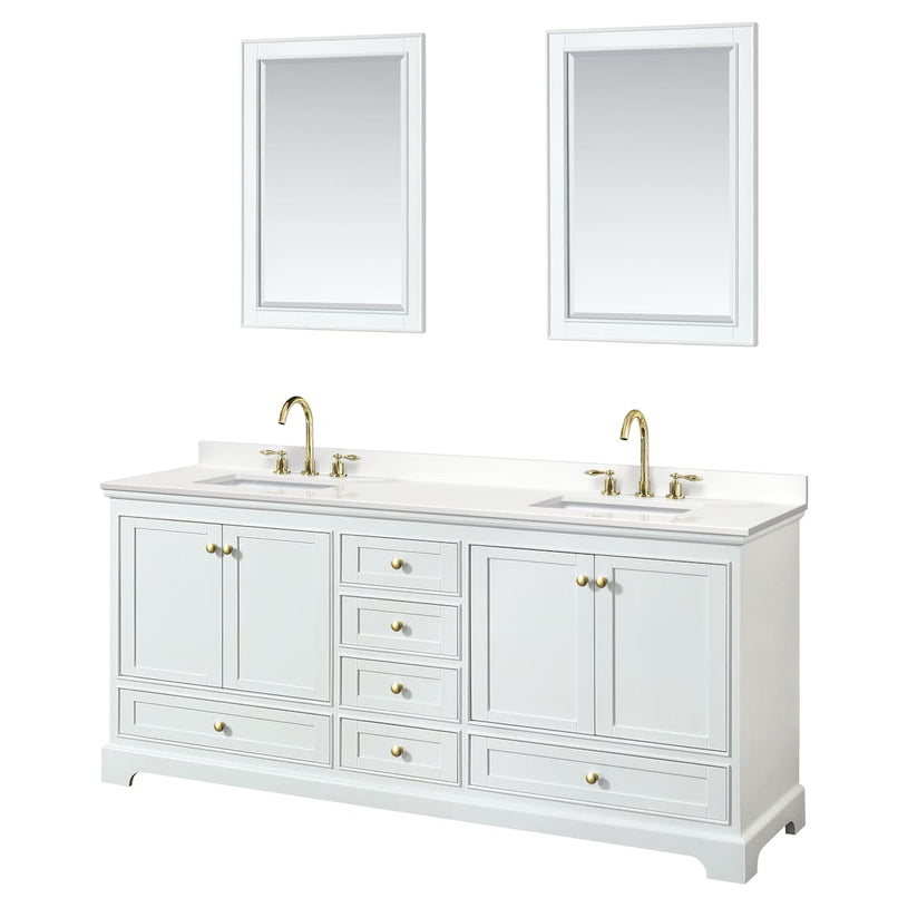Deborah 80" Free Standing Double Basin Vanity Set with Cabinet, Quartz Vanity Top, and Framed Mirror - image 19
