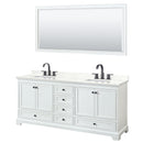 Deborah 80" Free Standing Double Basin Vanity Set with Cabinet, Quartz Vanity Top, and Framed Mirror - image 15
