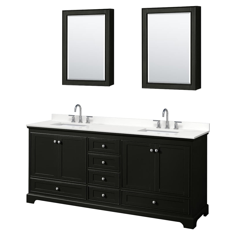 Deborah 80" Free Standing Double Basin Vanity Set with Cabinet, Quartz Vanity Top, and Medicine Cabinet - image 9