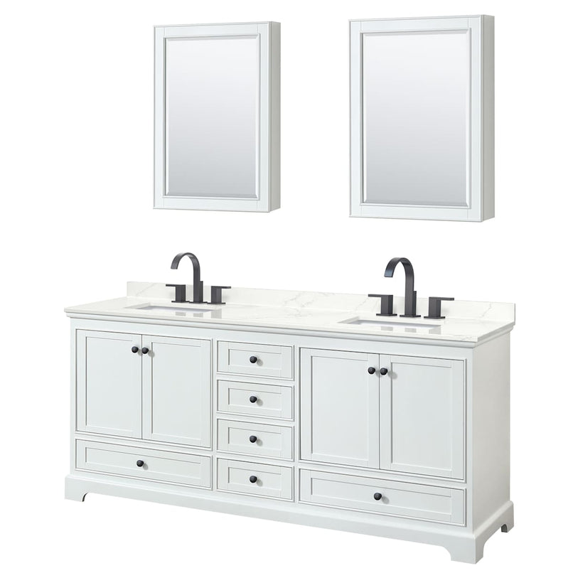 Deborah 80" Free Standing Double Basin Vanity Set with Cabinet, Quartz Vanity Top, and Medicine Cabinet - image 15
