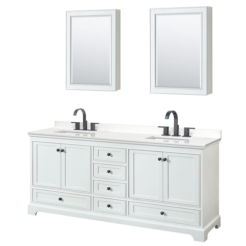 Deborah 80" Free Standing Double Basin Vanity Set with Cabinet, Quartz Vanity Top, and Medicine Cabinet - image 17