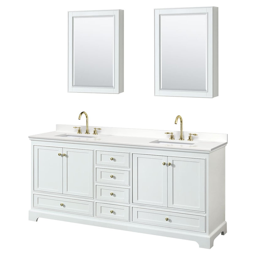 Deborah 80" Free Standing Double Basin Vanity Set with Cabinet, Quartz Vanity Top, and Medicine Cabinet - image 19