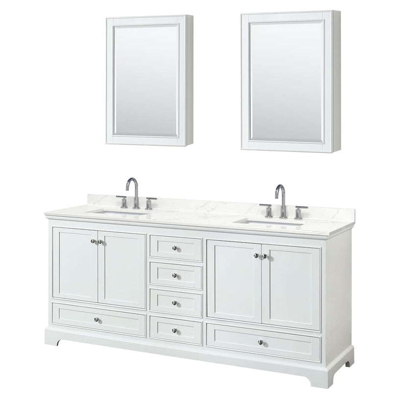 Deborah 80" Free Standing Double Basin Vanity Set with Cabinet, Quartz Vanity Top, and Medicine Cabinet - image 20
