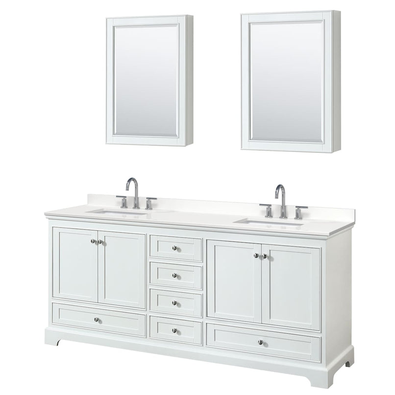 Deborah 80" Free Standing Double Basin Vanity Set with Cabinet, Quartz Vanity Top, and Medicine Cabinet - image 21