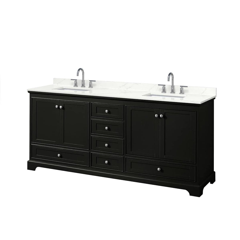 Deborah 80" Free Standing Double Basin Vanity Set with Cabinet and Quartz Vanity Top - image 2