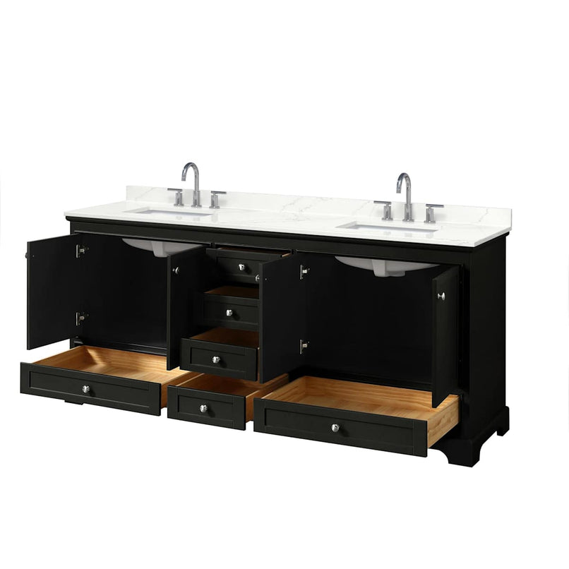 Deborah 80" Free Standing Double Basin Vanity Set with Cabinet and Quartz Vanity Top - image 3