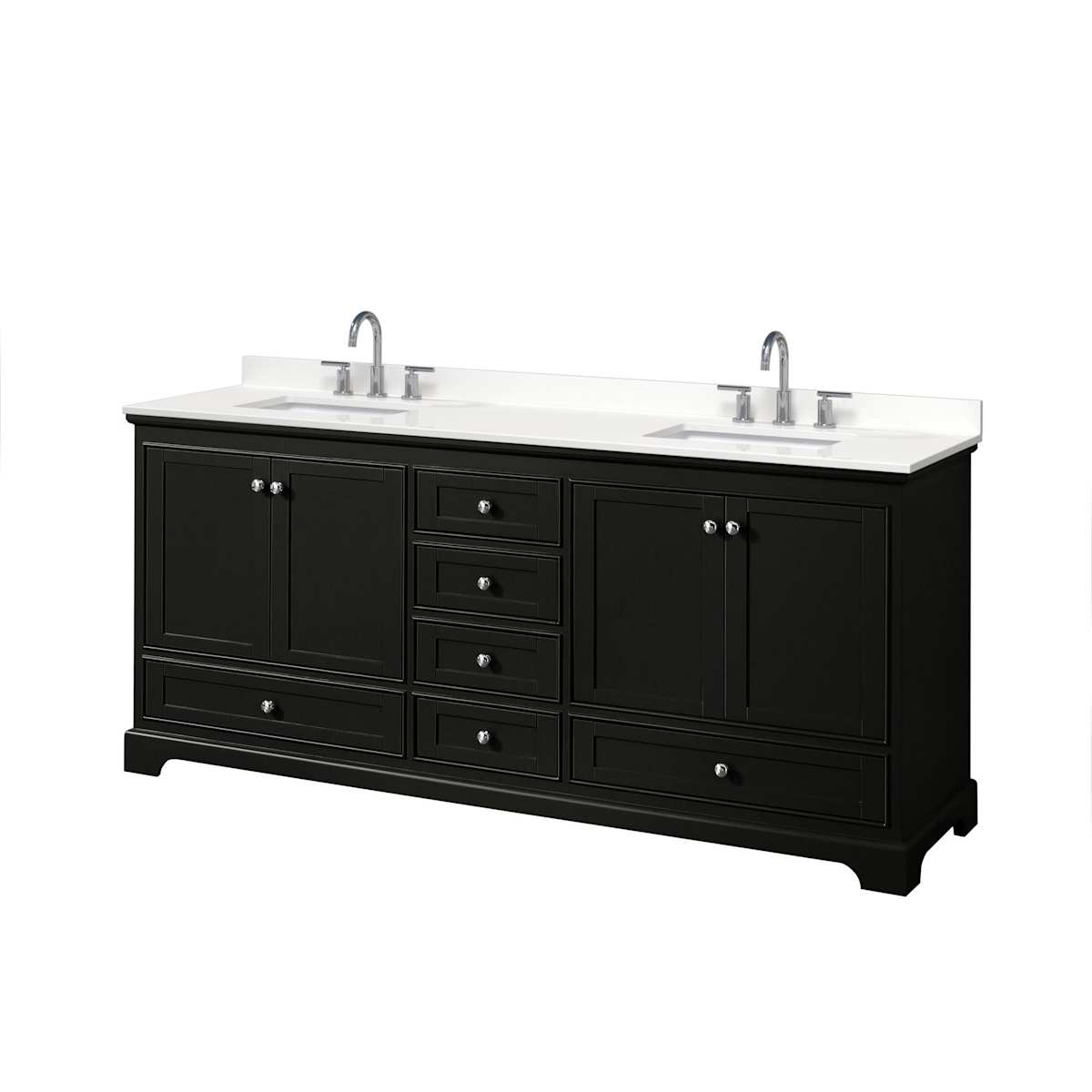 Deborah 80" Free Standing Double Basin Vanity Set with Cabinet and Quartz Vanity Top - image 8
