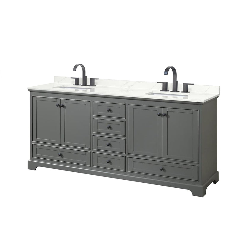 Deborah 80" Free Standing Double Basin Vanity Set with Cabinet and Quartz Vanity Top - image 9