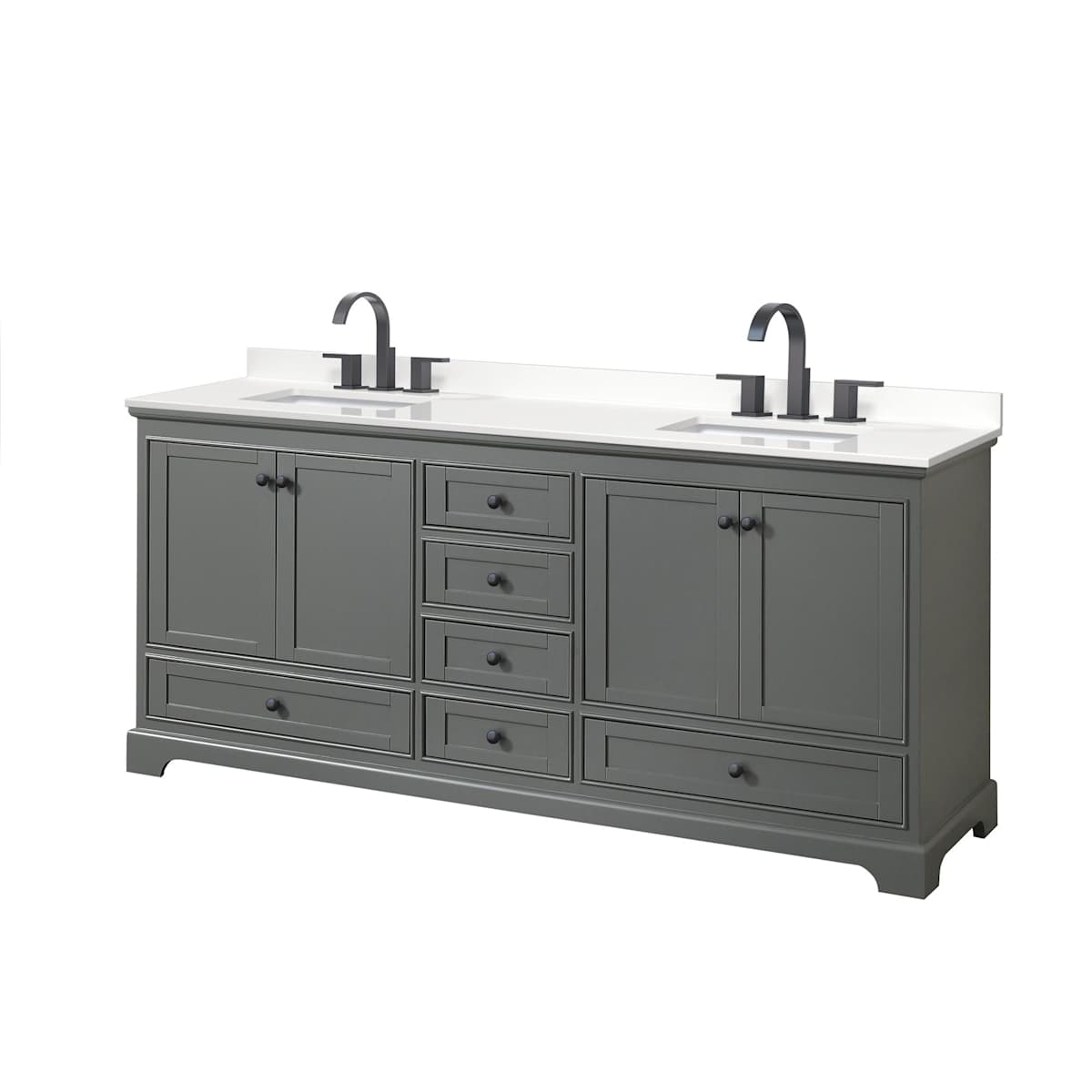 Deborah 80" Free Standing Double Basin Vanity Set with Cabinet and Quartz Vanity Top - image 10