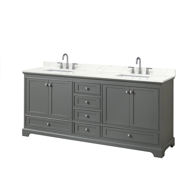Deborah 80" Free Standing Double Basin Vanity Set with Cabinet and Quartz Vanity Top - image 11