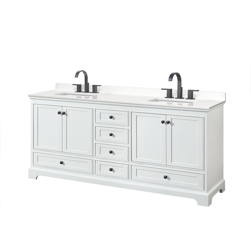 Deborah 80" Free Standing Double Basin Vanity Set with Cabinet and Quartz Vanity Top - image 14