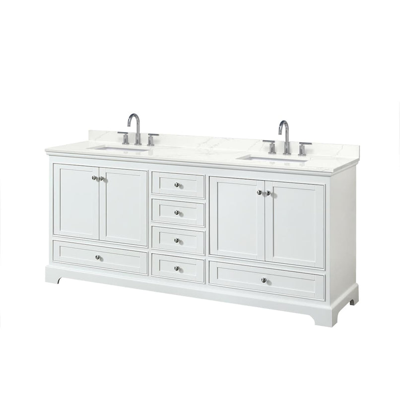 Deborah 80" Free Standing Double Basin Vanity Set with Cabinet and Quartz Vanity Top - image 17