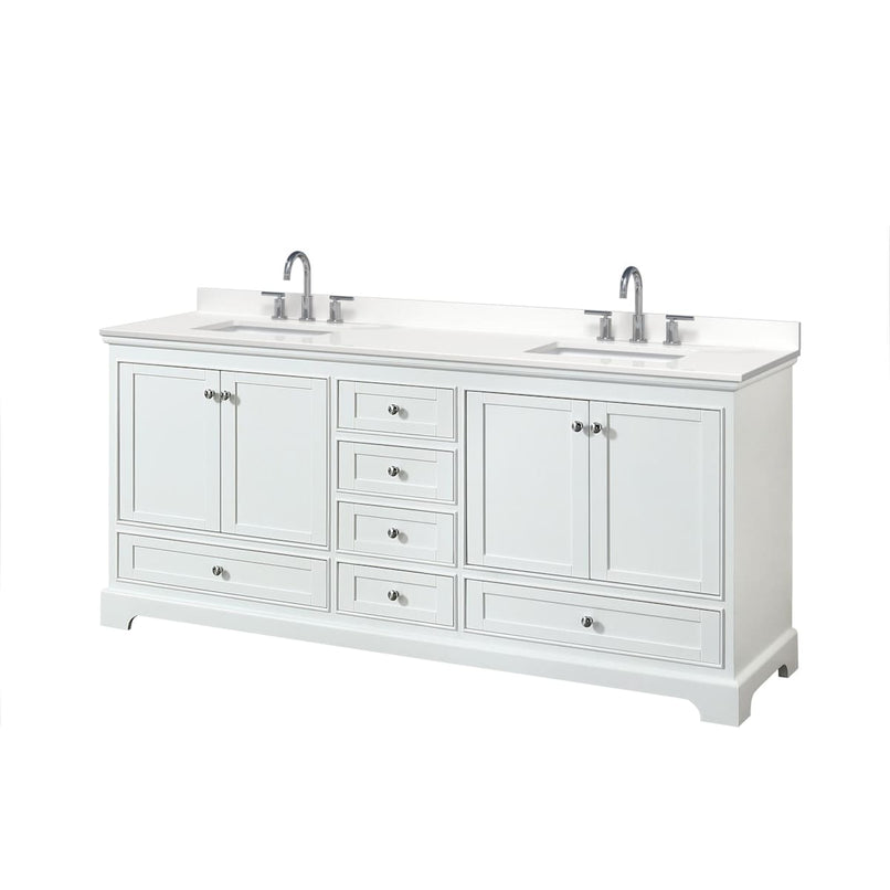 Deborah 80" Free Standing Double Basin Vanity Set with Cabinet and Quartz Vanity Top - image 18