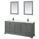 Deborah 80" Free Standing Double Basin Vanity Set with Cultured Marble Vanity Top and Framed Mirror - image 2