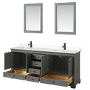 Deborah 80" Free Standing Double Basin Vanity Set with Cultured Marble Vanity Top and Framed Mirror - image 3