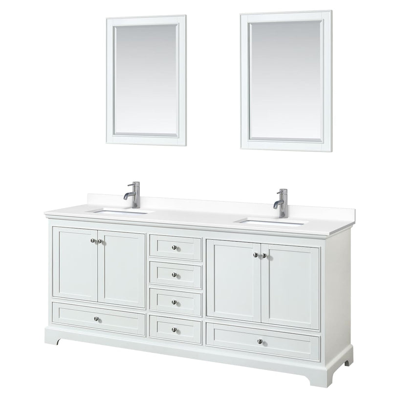 Deborah 80" Free Standing Double Basin Vanity Set with Cultured Marble Vanity Top and Framed Mirror - image 10