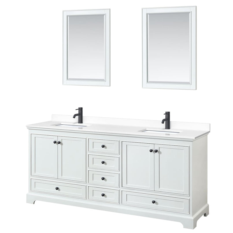 Deborah 80" Free Standing Double Basin Vanity Set with Cultured Marble Vanity Top and Framed Mirror - image 13