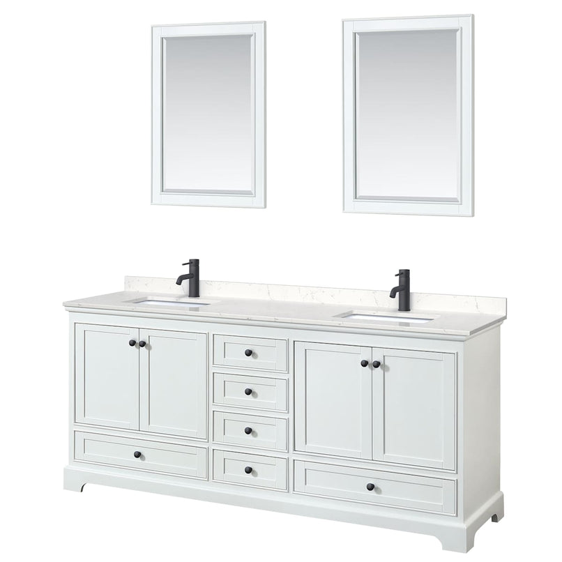 Deborah 80" Free Standing Double Basin Vanity Set with Cultured Marble Vanity Top and Framed Mirror - image 14
