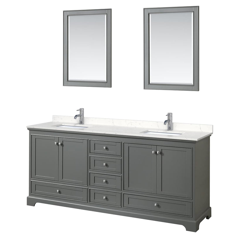Deborah 80" Free Standing Double Basin Vanity Set with Cultured Marble Vanity Top and Framed Mirror - image 17