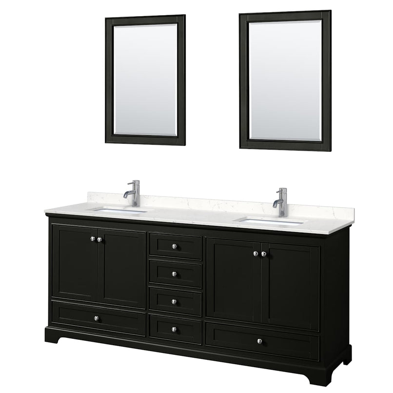 Deborah 80" Free Standing Double Basin Vanity Set with Cultured Marble Vanity Top and Framed Mirror - image 20