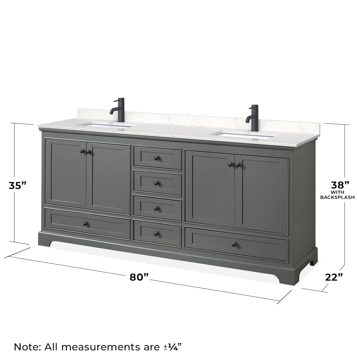 Deborah 80" Free Standing Double Basin Vanity Set with Cultured Marble Vanity Top and Framed Mirror