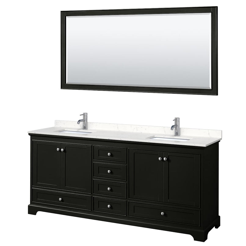 Deborah 80" Free Standing Double Basin Vanity Set with Cultured Marble Vanity Top and Framed Mirror - image 21