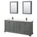 Deborah 80" Free Standing Double Basin Vanity Set with Cultured Marble Vanity Top and Framed Mirror - image 2