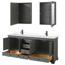 Deborah 80" Free Standing Double Basin Vanity Set with Cultured Marble Vanity Top and Framed Mirror - image 3